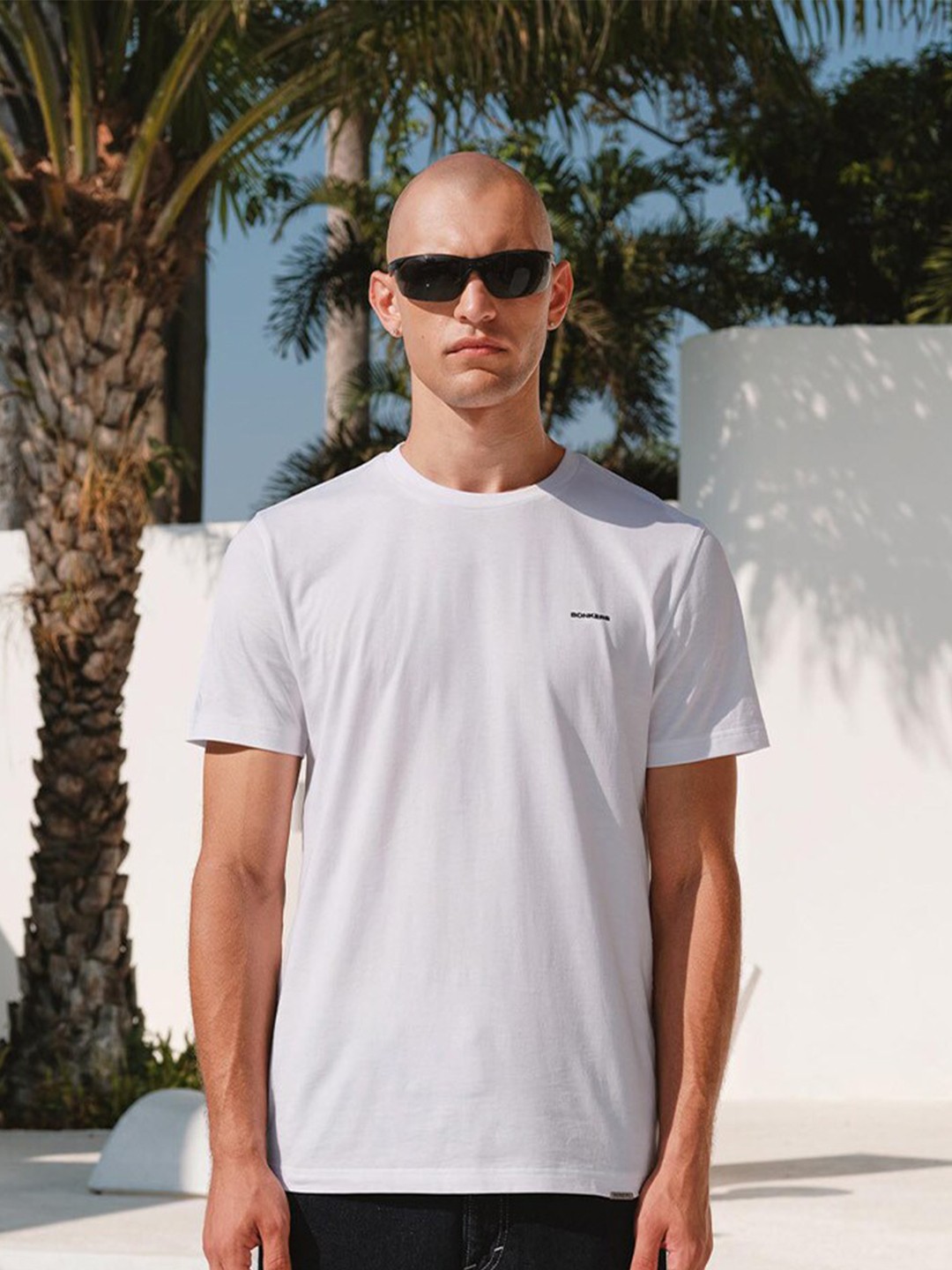 

Bonkers Corner Men Pure Cotton Round Neck Supima Relaxed Fit T-shirt, White