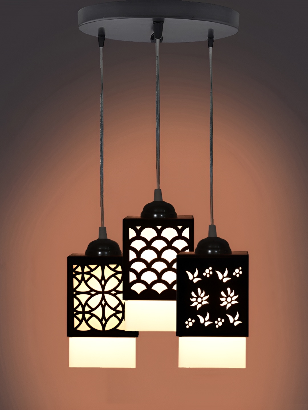 

Afast Black & White Textured Rectangular Traditional Ceiling Lamp