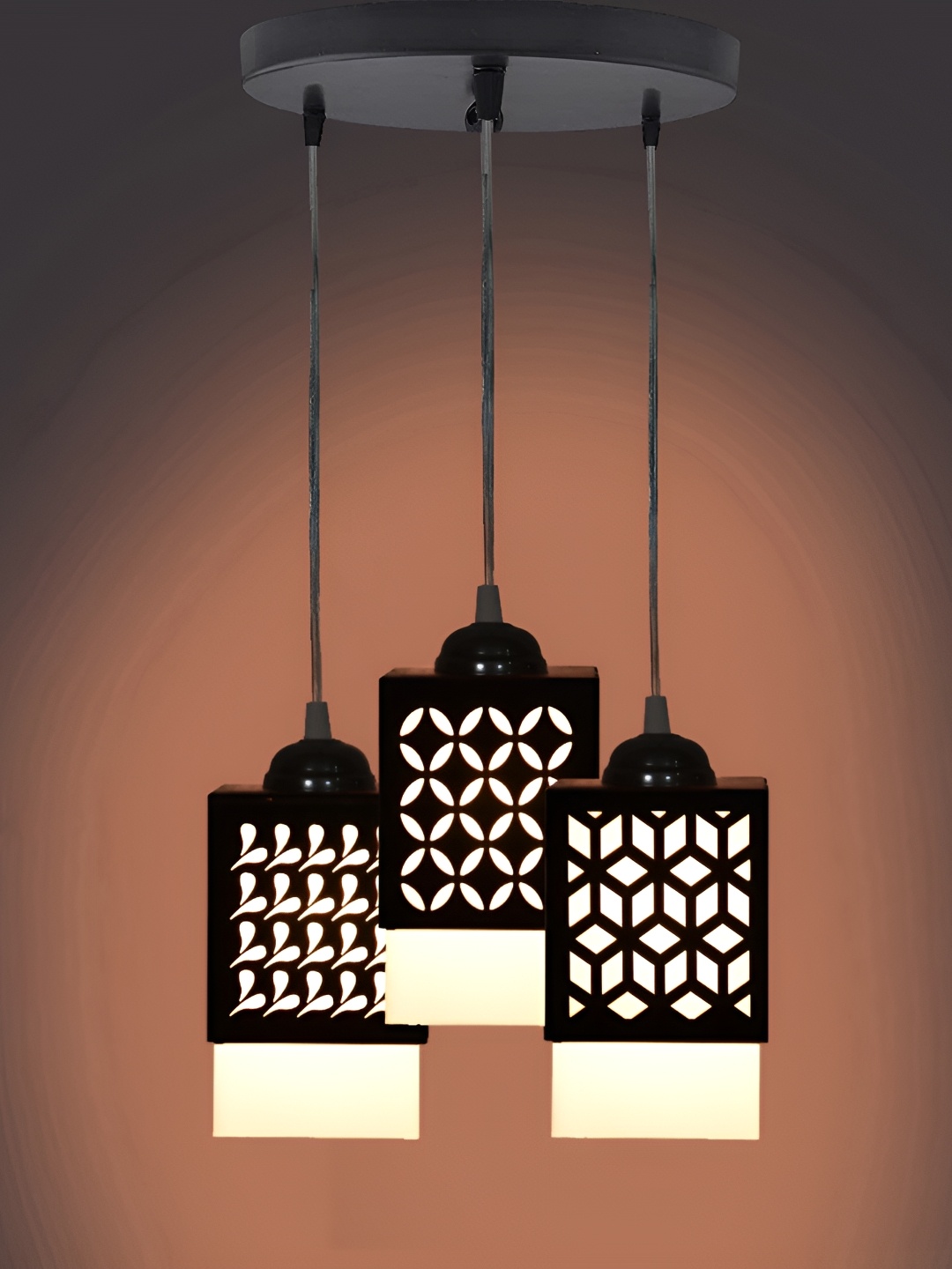 

Afast Black & White Wooden Textured Contemporary Ceiling Lamp