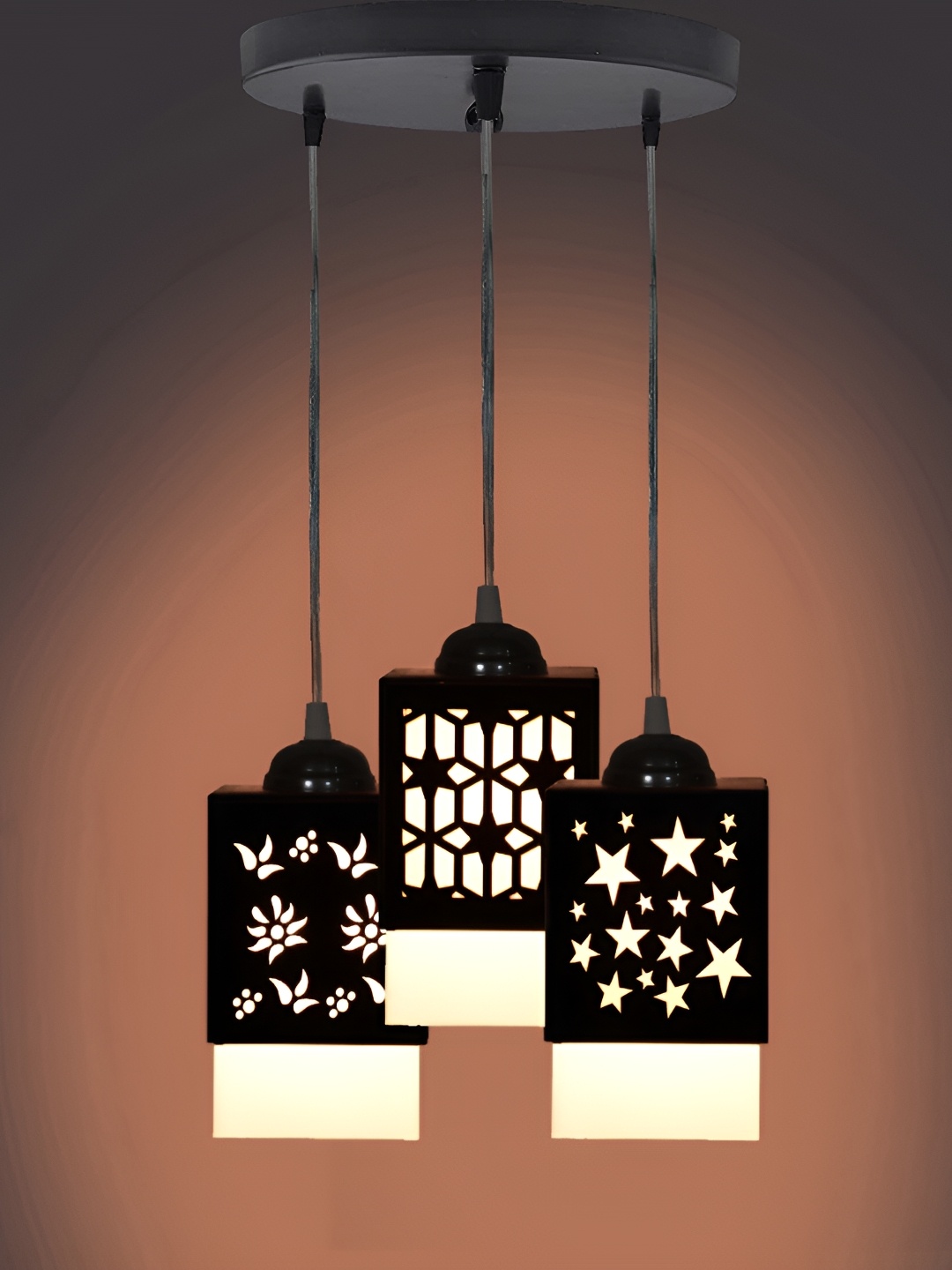 

Afast Black & White Traditional Wooden Ceiling Lamp