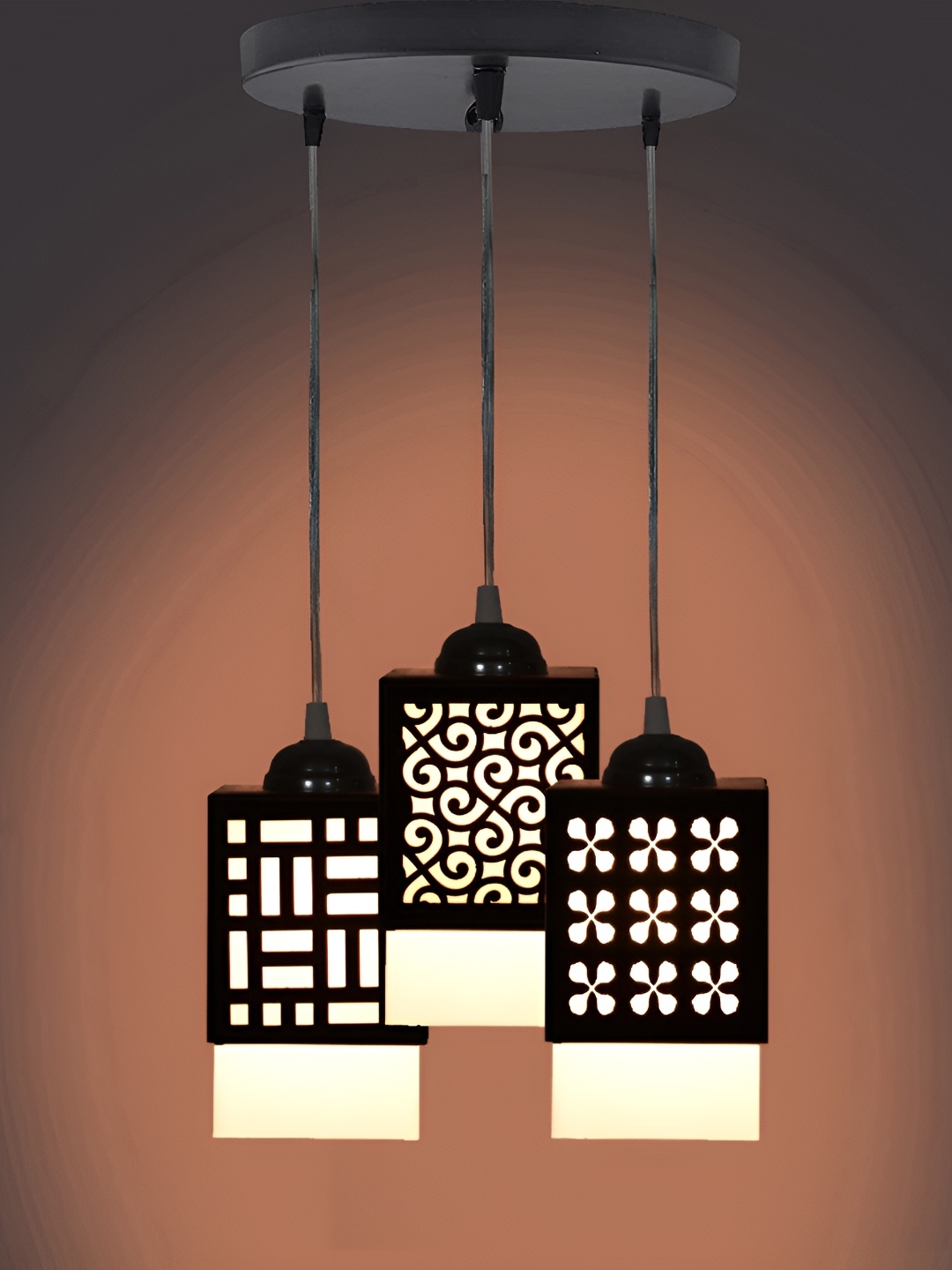 

Afast Black & White Rectangle Shaped Glass Textured Contemporary Ceiling Lamp