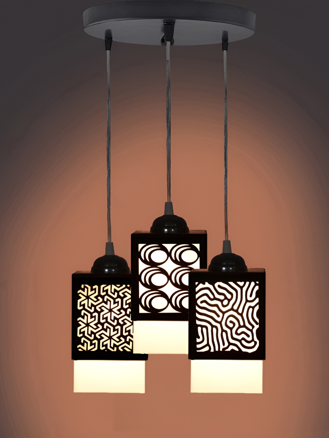 

Afast Black & White Wooden Textured Ceiling Lamp