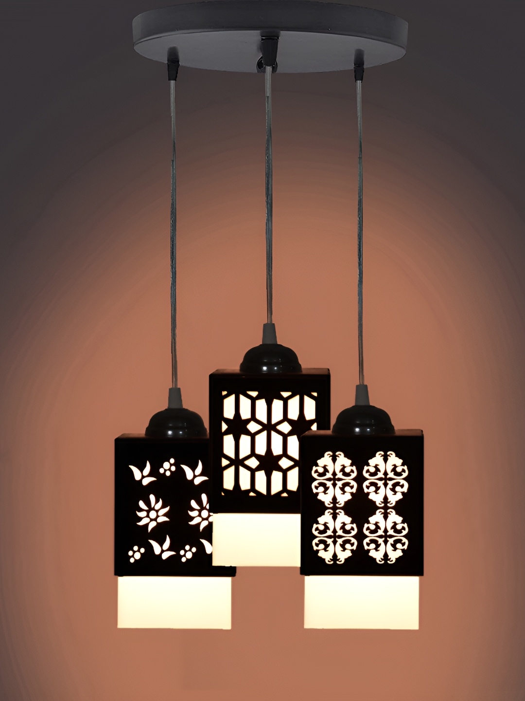 

Afast Black & White Traditional Textured Wooden Ceiling Lamp