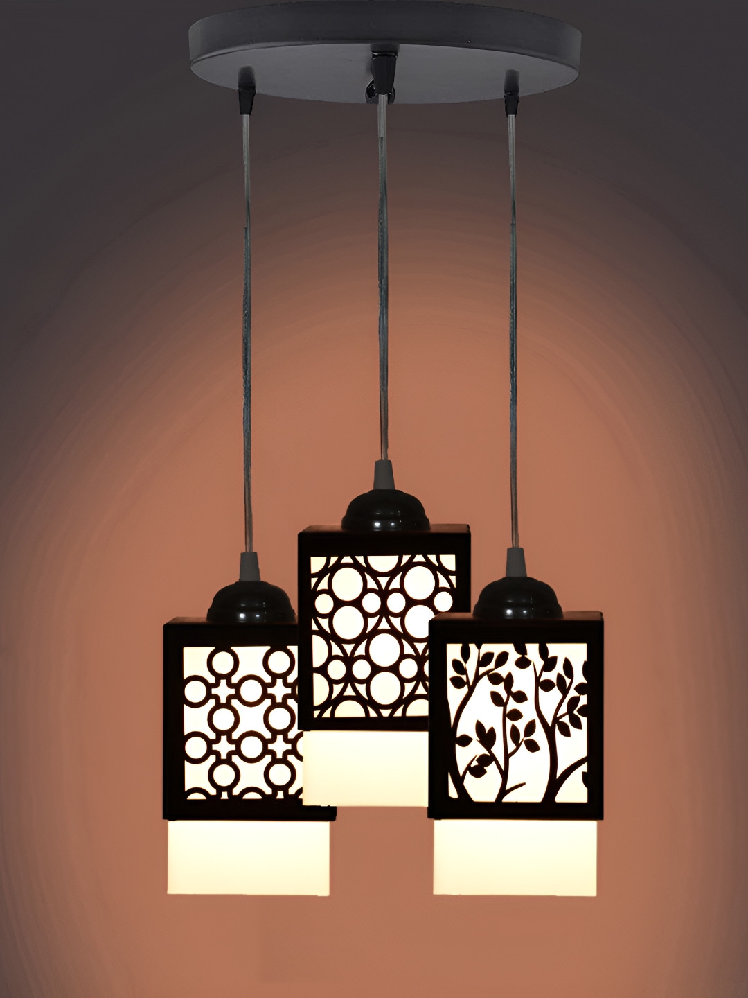 

Afast Black & White Textured Wooden Contemporary Rectangle Ceiling Lamp