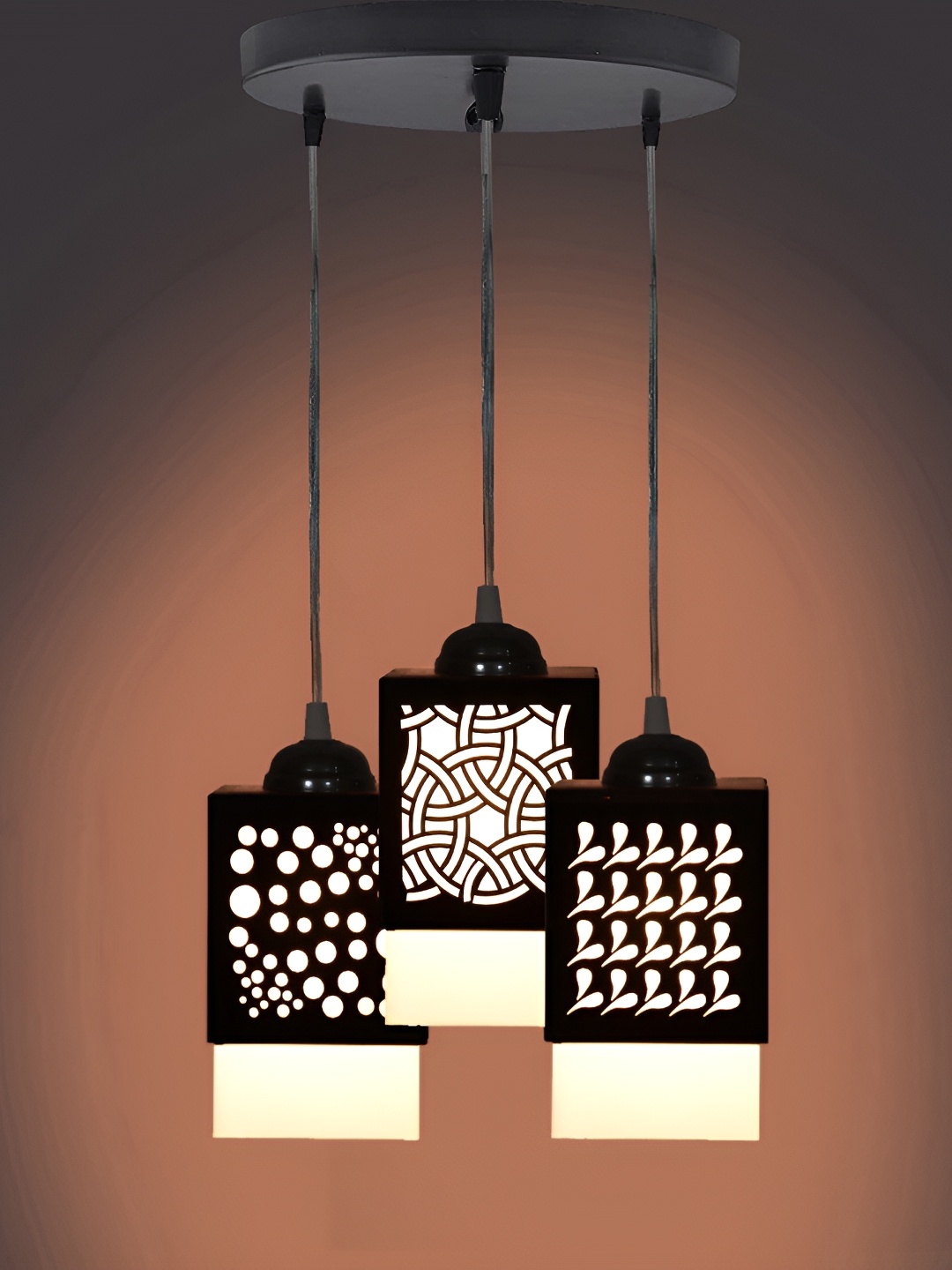 

Afast Black & White Textured Rectangular Traditional Ceiling Lamp