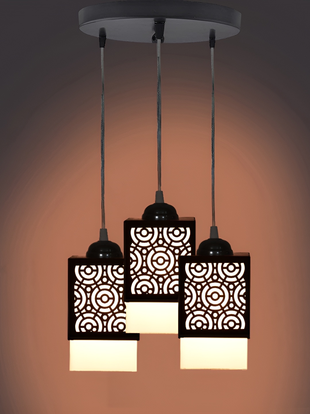 

Afast Black & White Textured Rectangular Traditional Ceiling Lamp