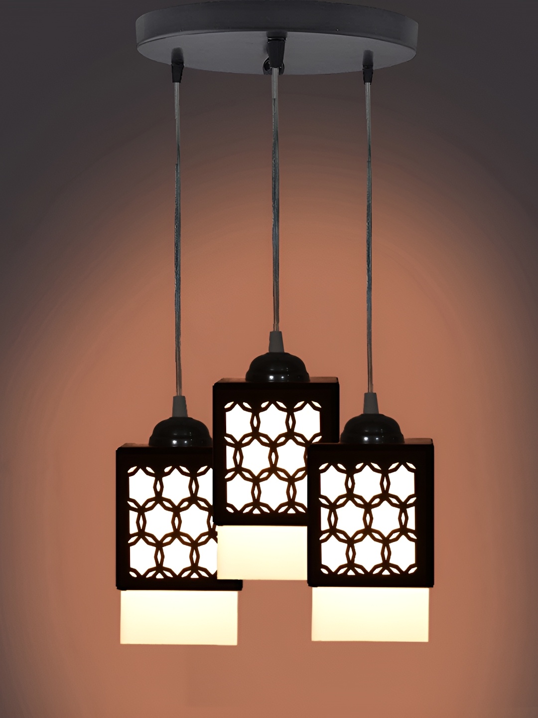 

Afast Black & White Textured Traditional Wooden Ceiling Lamp