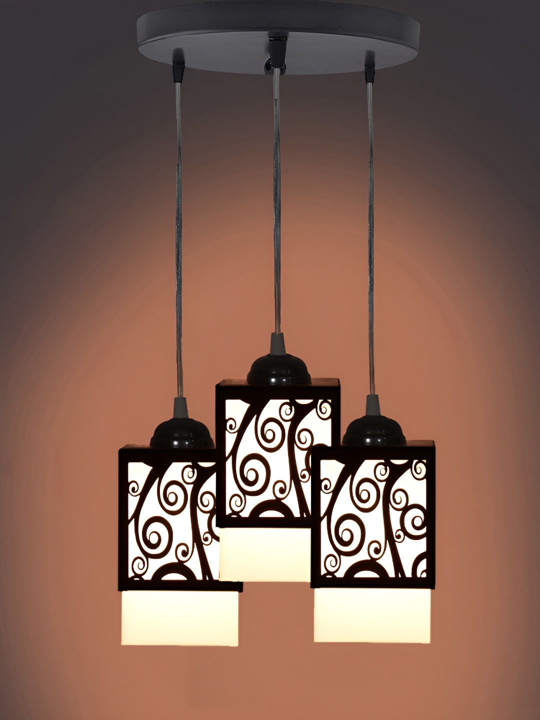 

Afast Black & White Wooden Textured Contemporary Ceiling Lamp