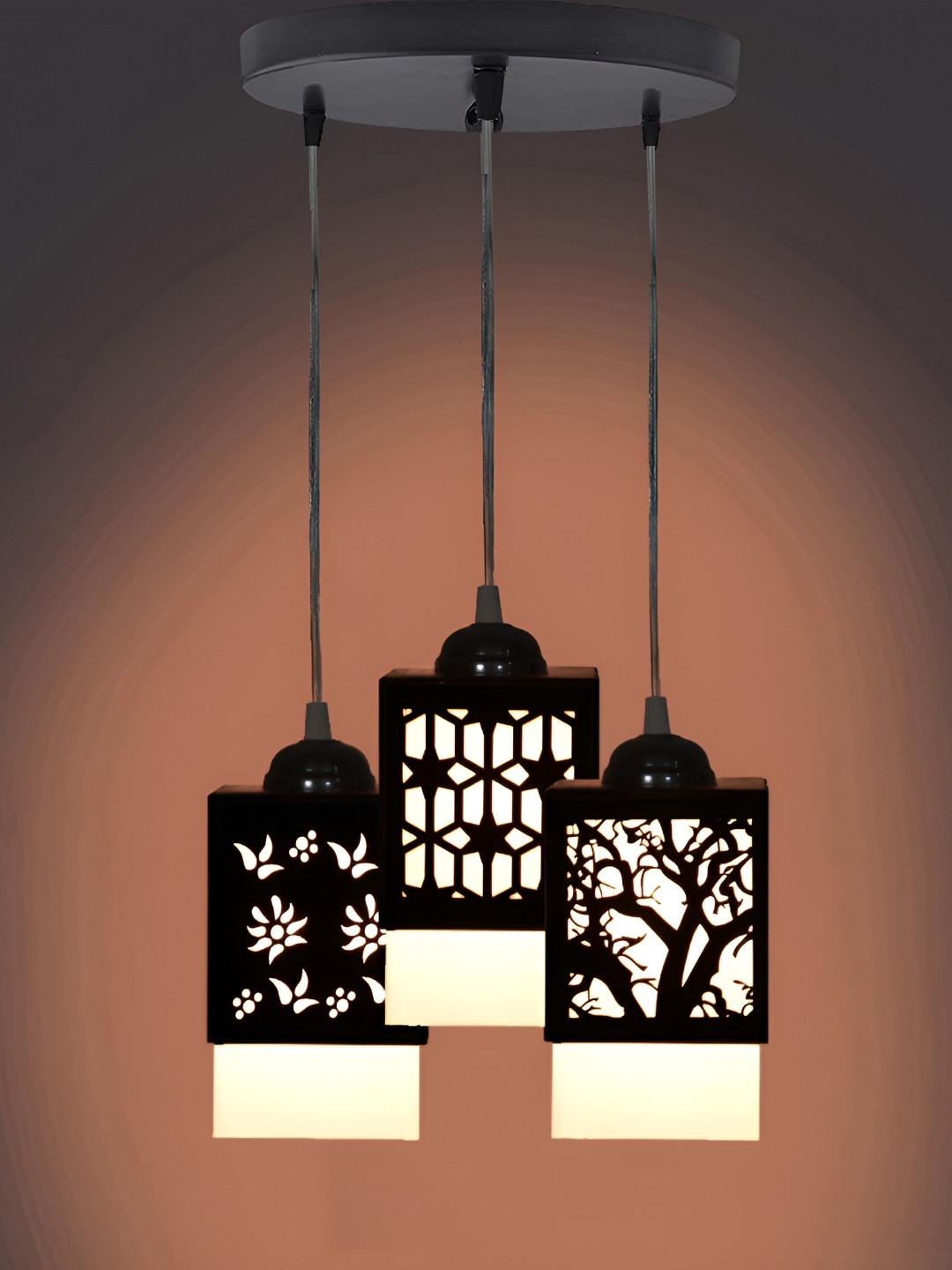

Afast Black & White Textured Traditional Hanging Ceiling Lamp