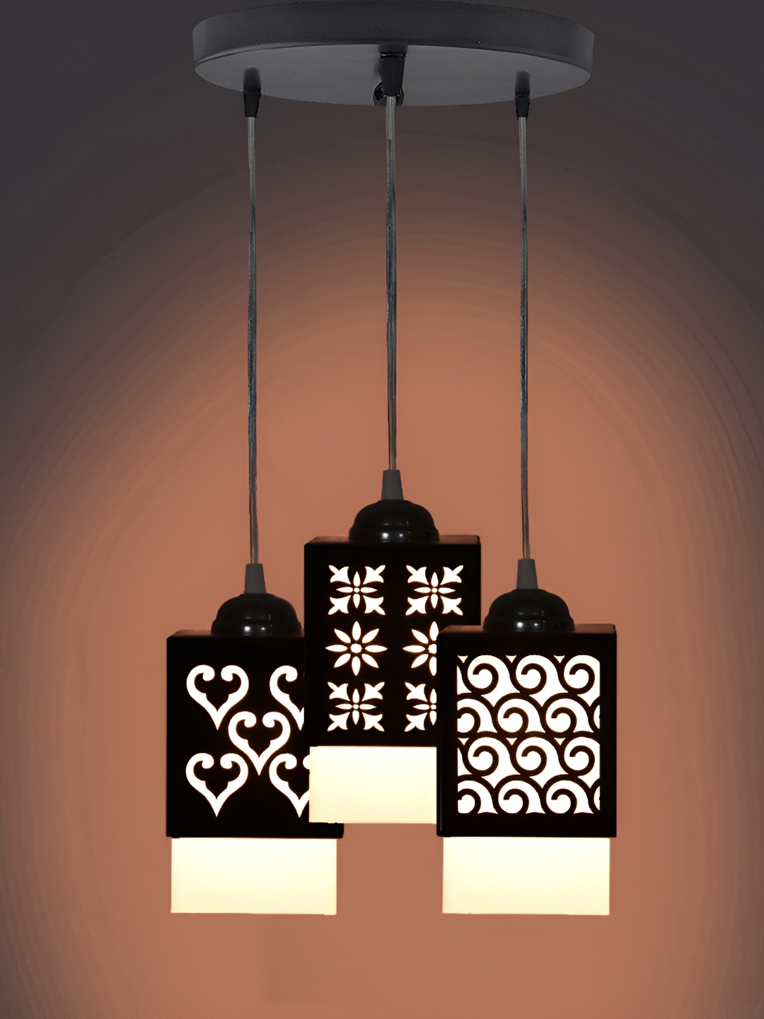 

Afast Black & White Textured Wooden Traditional Rectangle Ceiling Lamp