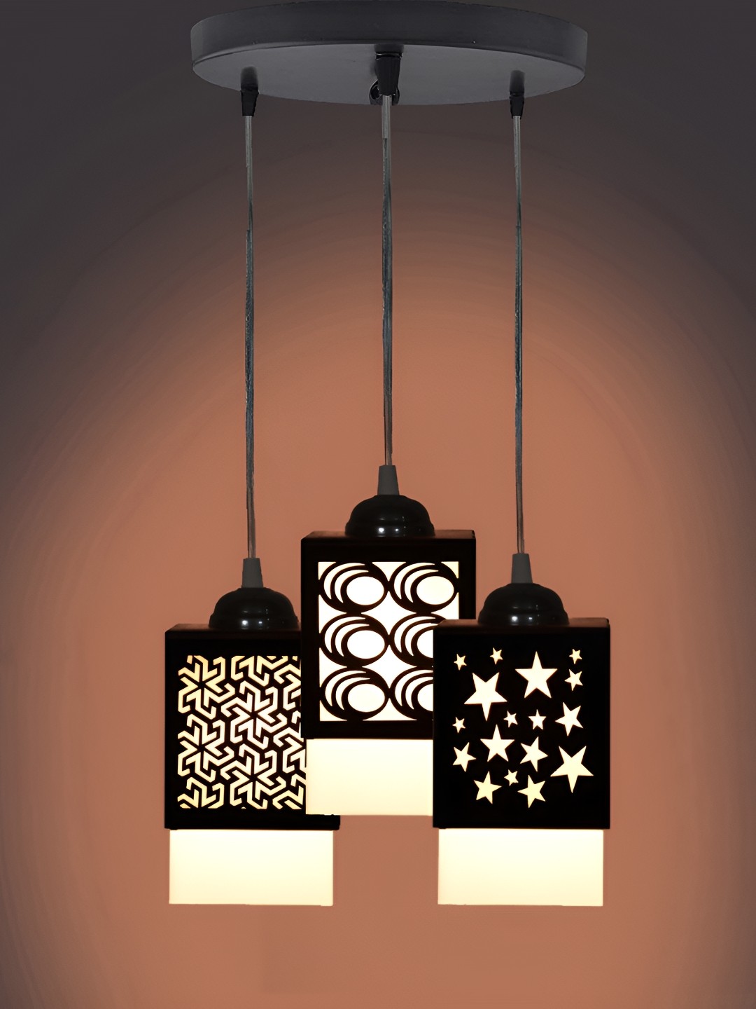 

Afast Black & White Wooden Traditional Ceiling Lamp