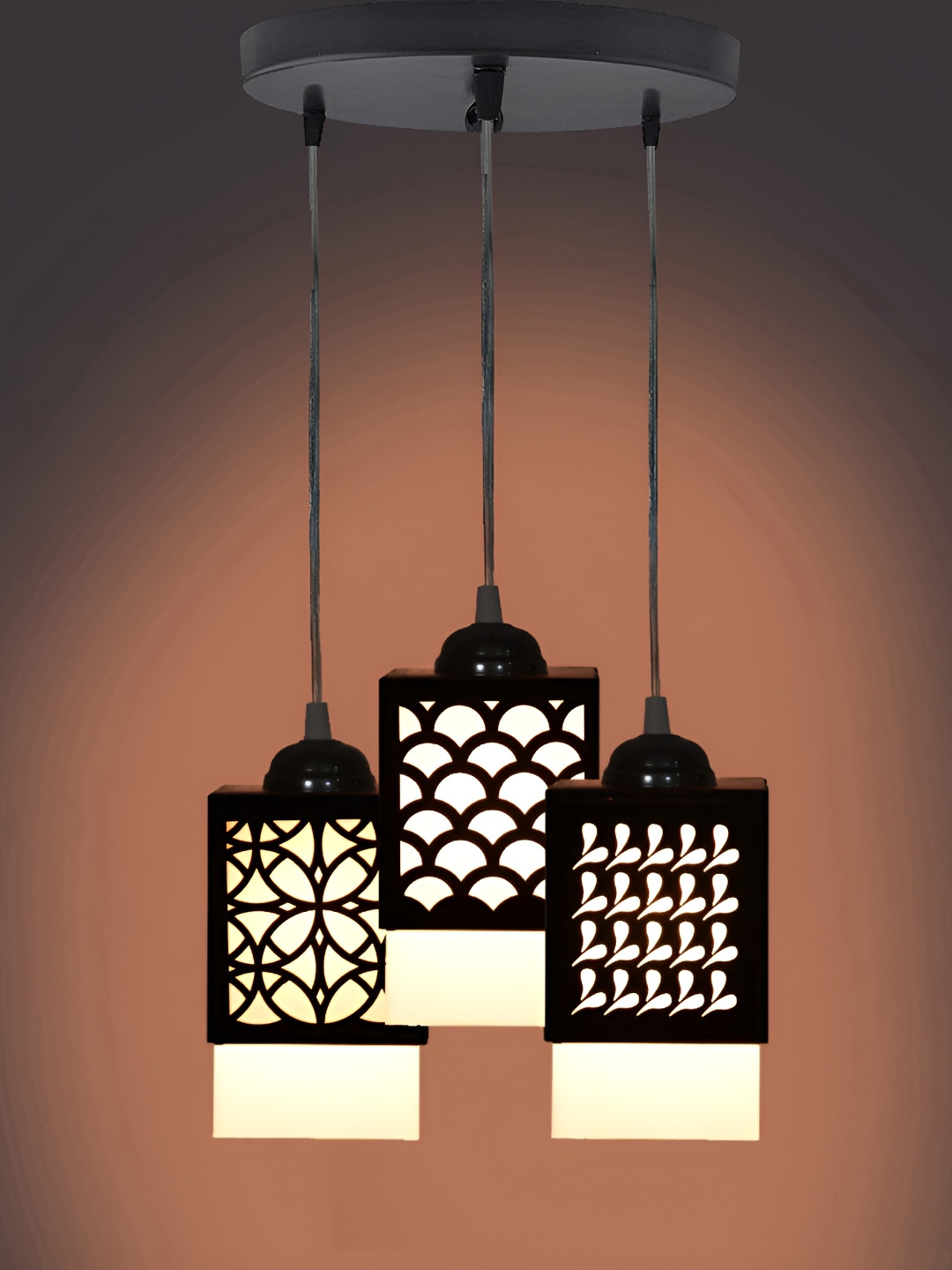 

Afast Black & White Textured Wooden Contemporary Rectangle Ceiling Lamp