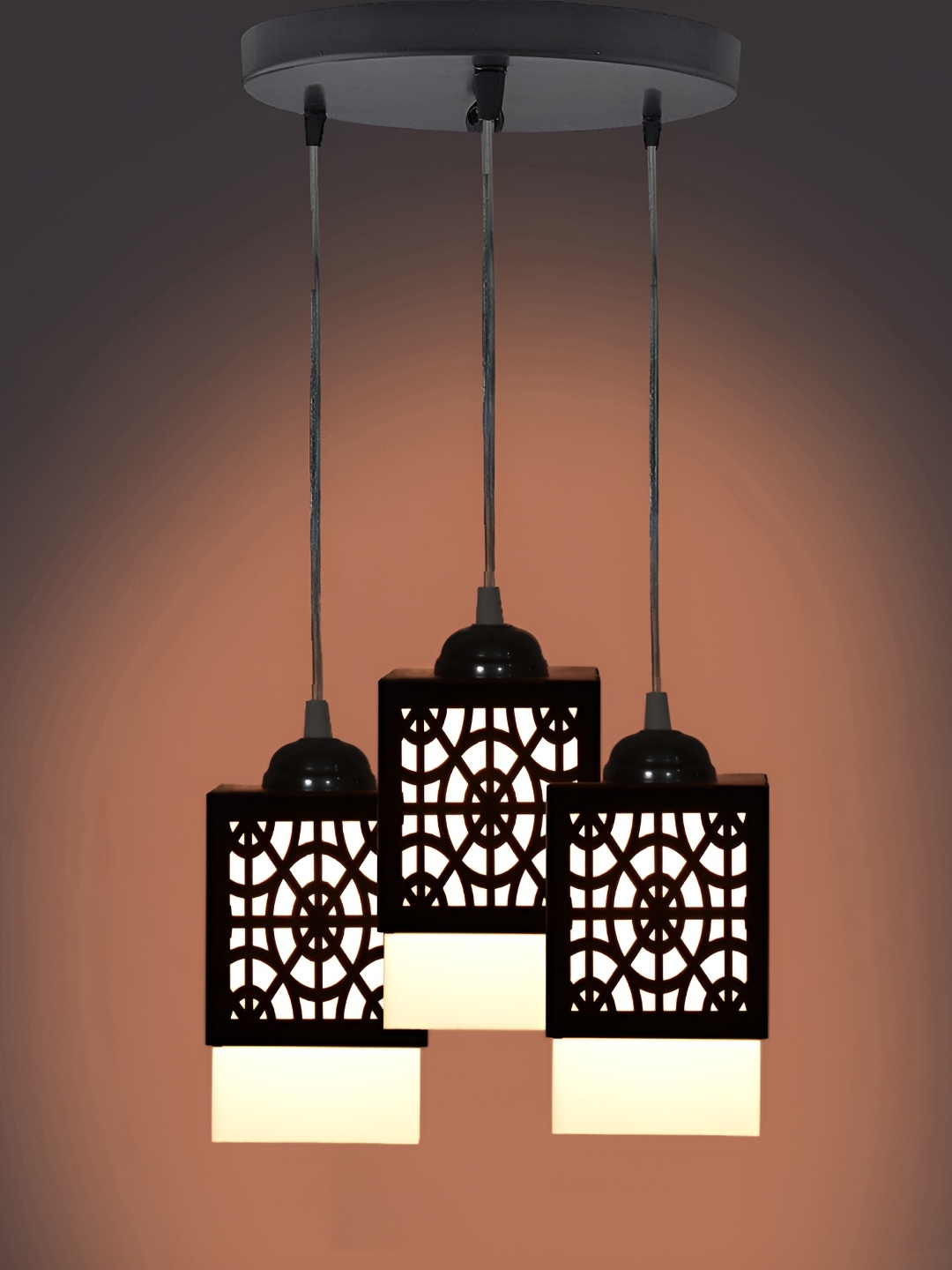 

Afast Black & White Wooden Textured Ceiling Lamp