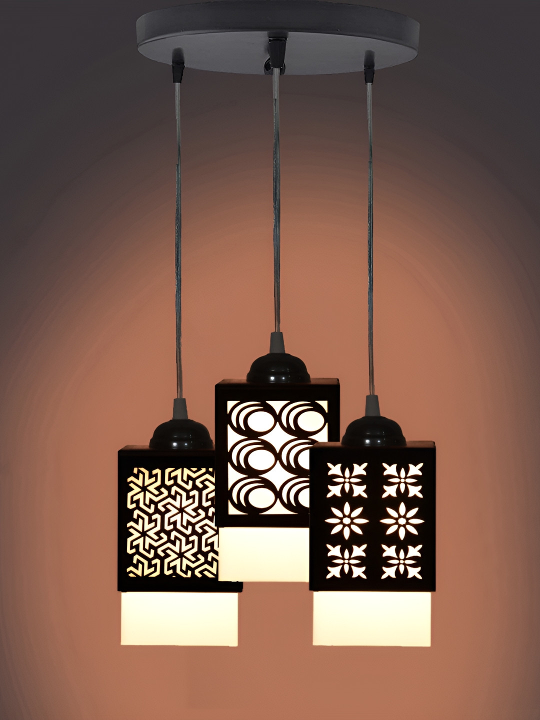 

Afast Black & White Textured Wooden Self Assembly Rectangle Contemporary Ceiling Lamp