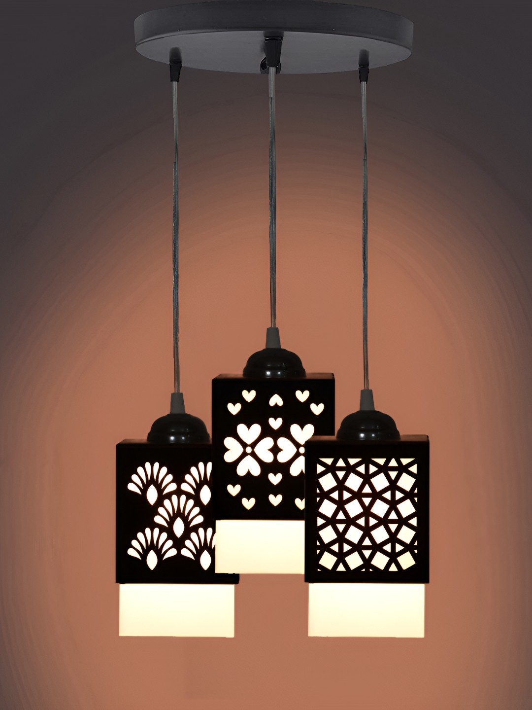 

Afast Black & White Wooden Textured Contemporary Ceiling Lamp