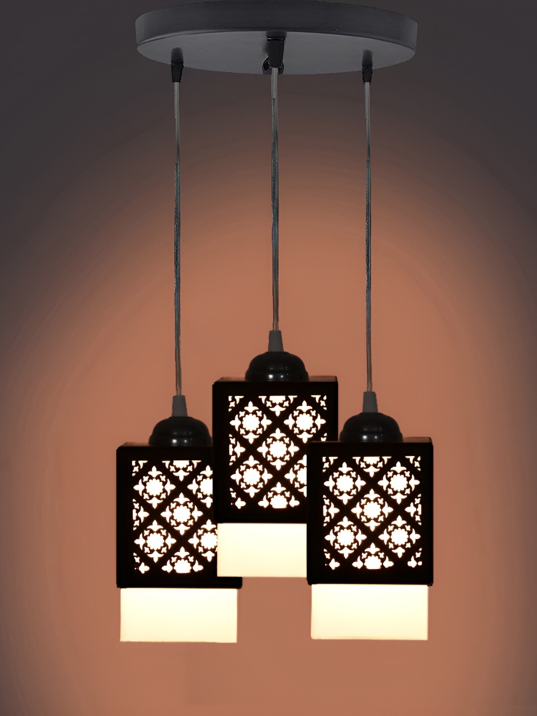 

Afast Black & White Textured Wooden Self Assembly Rectangle Contemporary Ceiling Lamp