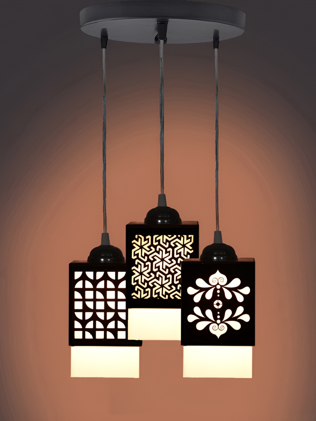 

Afast Black & White Wooden Traditional Ceiling Lamp