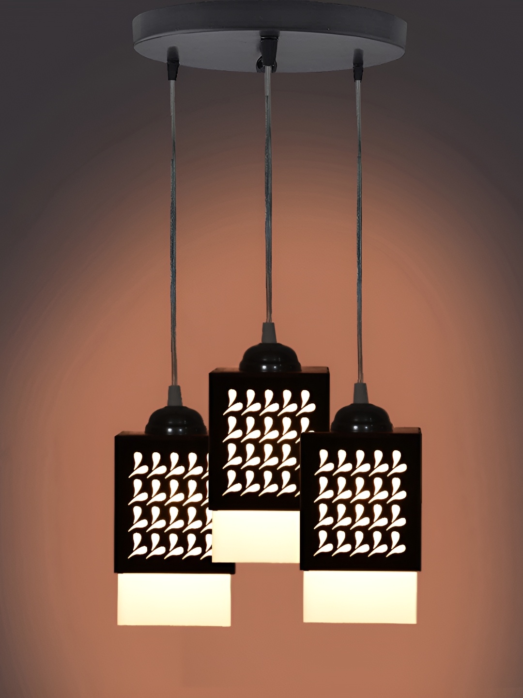 

Afast Black & White Textured Wooden Traditional Rectangle Ceiling Lamp