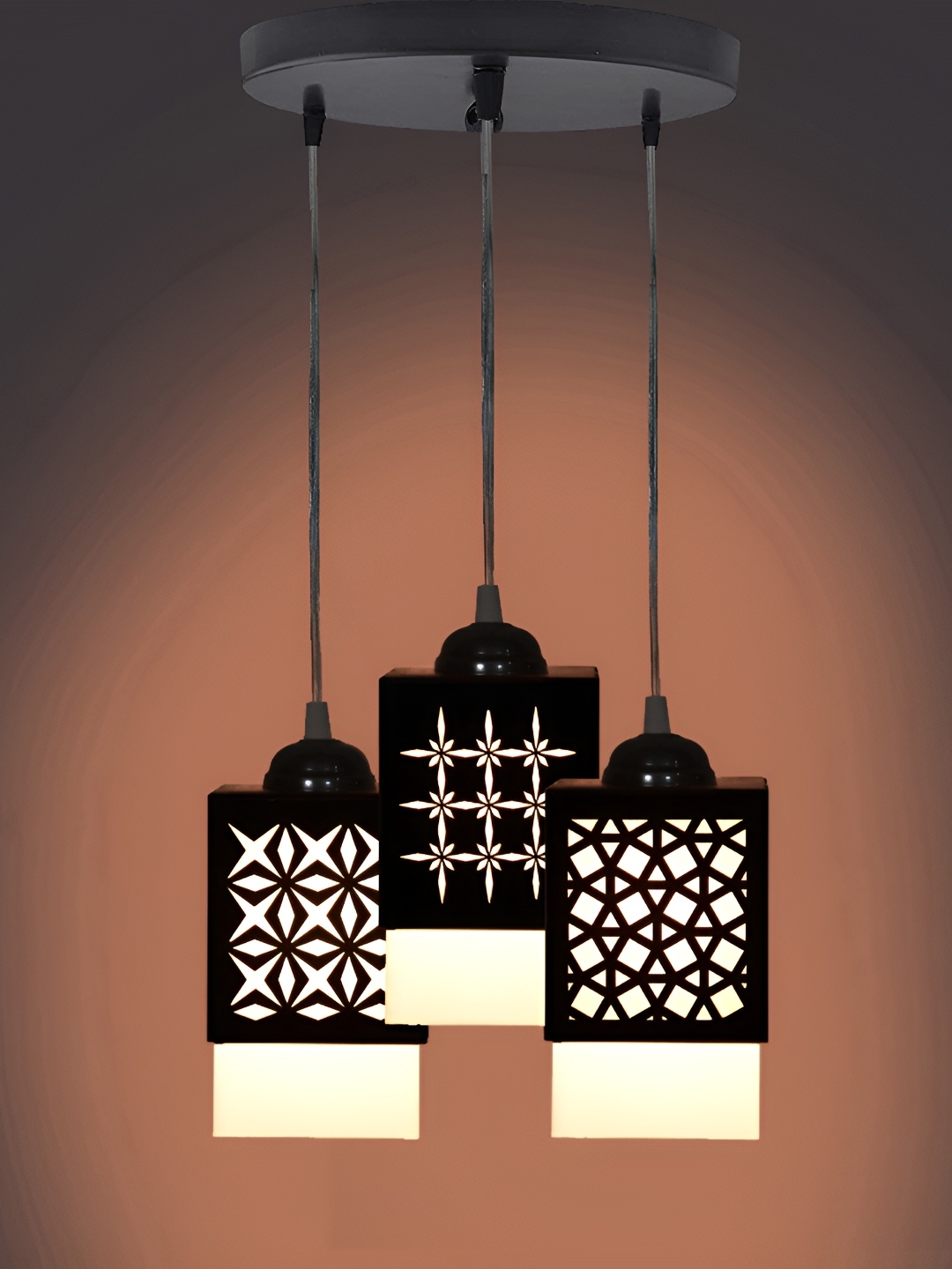 

Afast Black & White Textured Wooden Contemporary Rectangle Ceiling Lamp