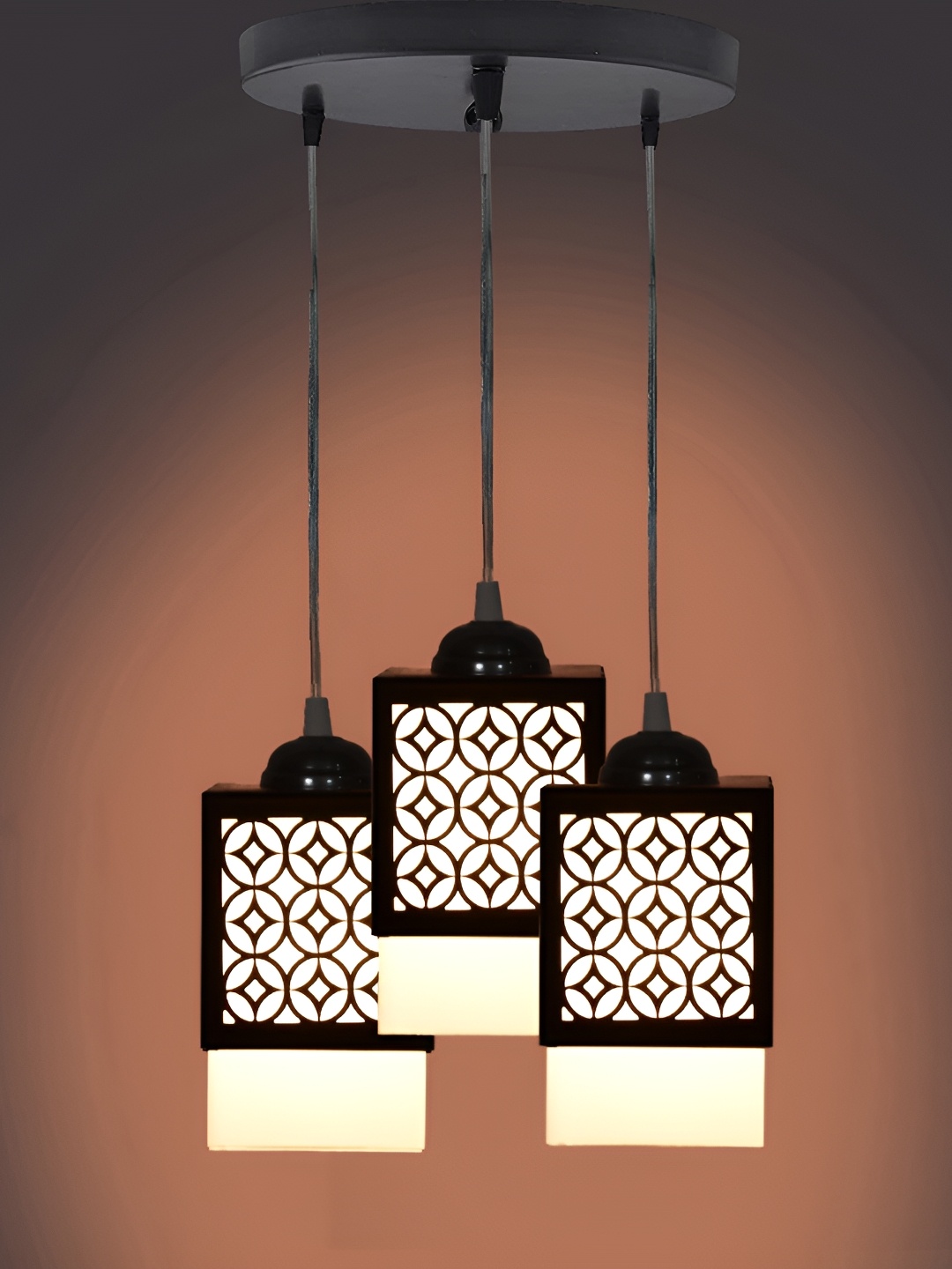 

Afast Black & White Textured Rectangle Wooden Contemporary Ceiling Lamp
