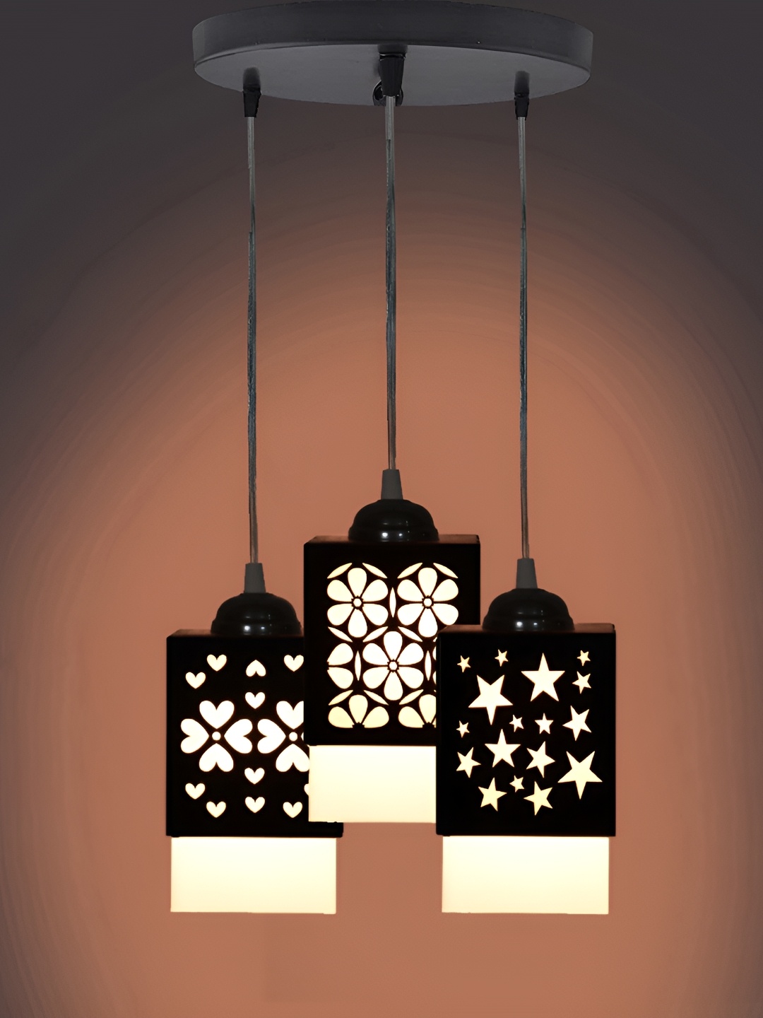 

Afast Black & White Wooden Textured Ceiling Lamp