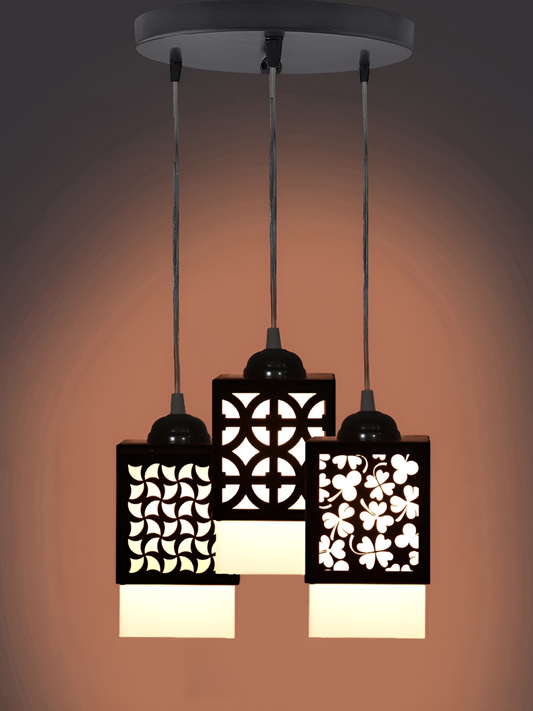 

Afast Black & White Textured Wooden Traditional Rectangle Ceiling Lamp