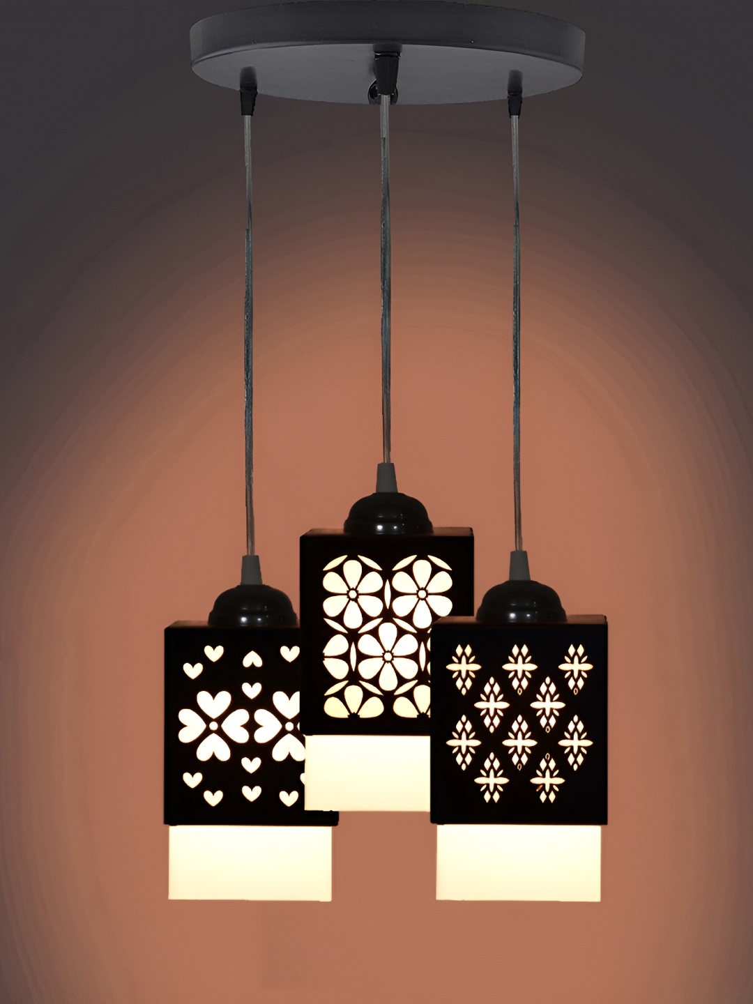 

Afast Black & White Wooden Textured Contemporary Ceiling Lamp