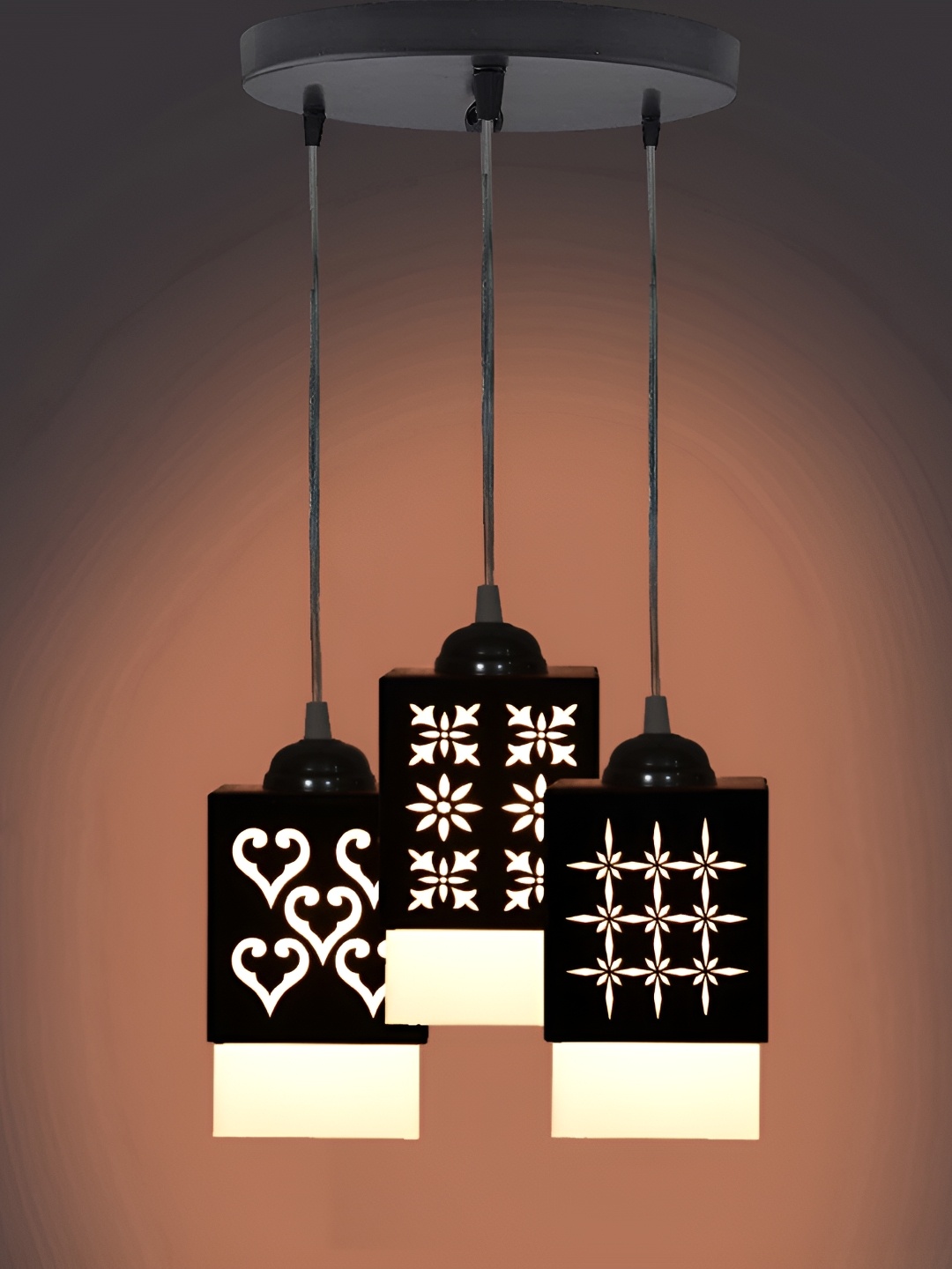 

Afast Black & White Textured Wooden Traditional Ceiling Lamp