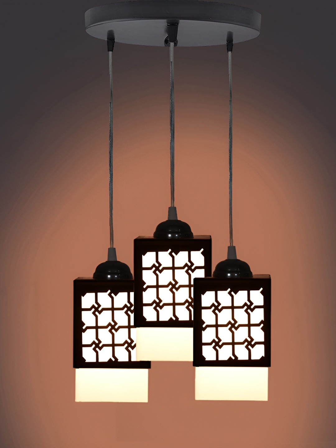 

Afast Black & White Textured Wooden Self Assembly Rectangle Contemporary Ceiling Lamp