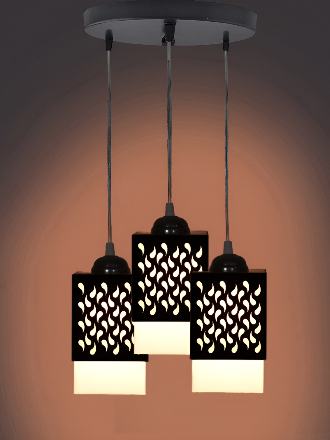 

Afast Black & White Textured Rectangular Traditional Ceiling Lamp