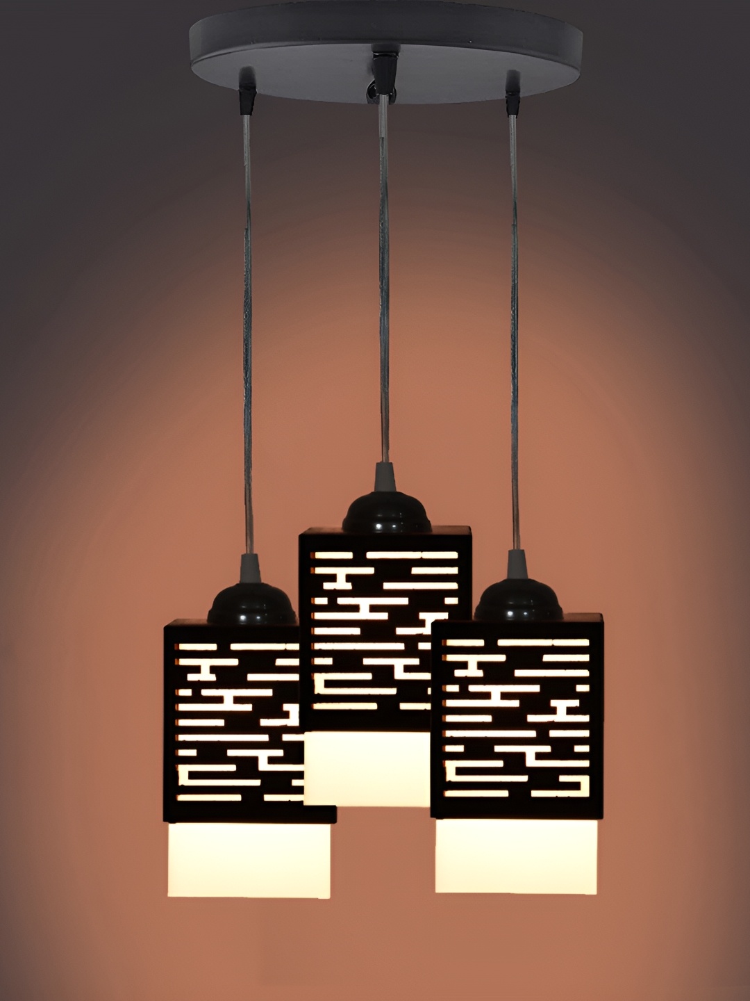 

Afast Black & White Textured Contemporary Rectangle Ceiling Lamp