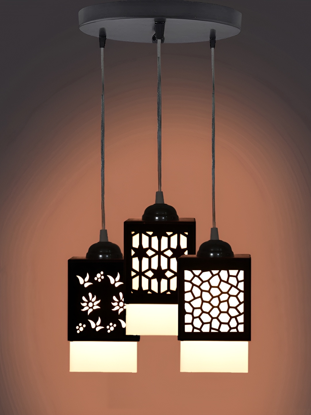 

Afast Black & White Textured Wooden Contemporary Rectangle Ceiling Lamp