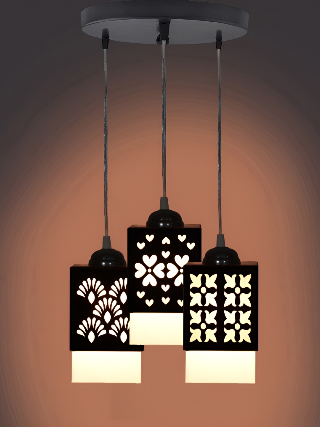 

Afast Black & White Textured Wooden Traditional Rectangle Ceiling Lamp