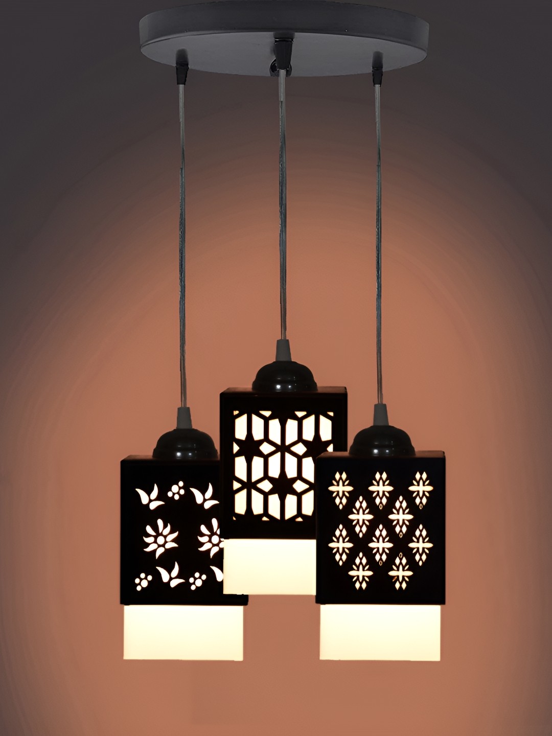 

Afast Black & White Wooden Textured Ceiling Lamp