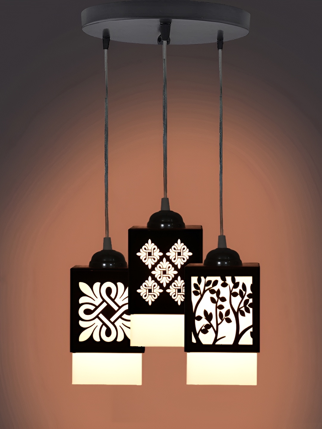 

Afast Printed 3 Pieces Traditional Ceiling Lamp, Black