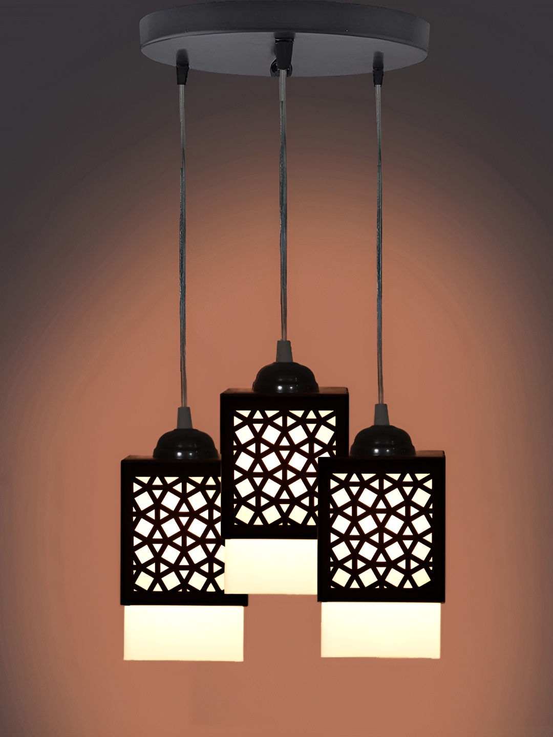 

Afast Black & White Wooden Textured Ceiling Lamp