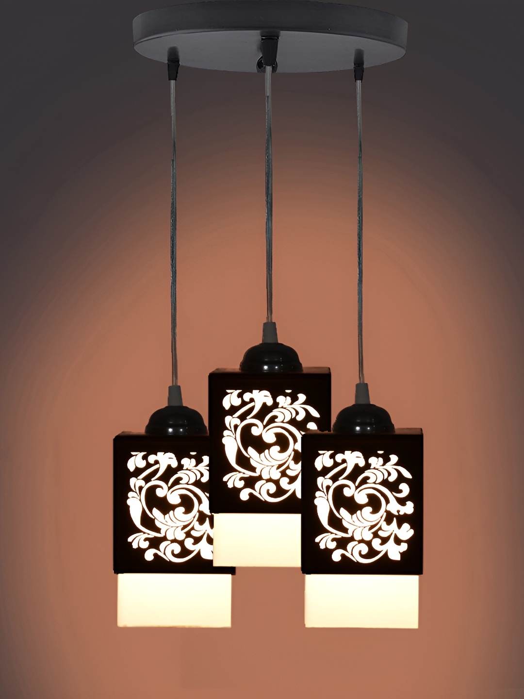 

Afast Black & White Textured Rectangular Traditional Ceiling Lamp