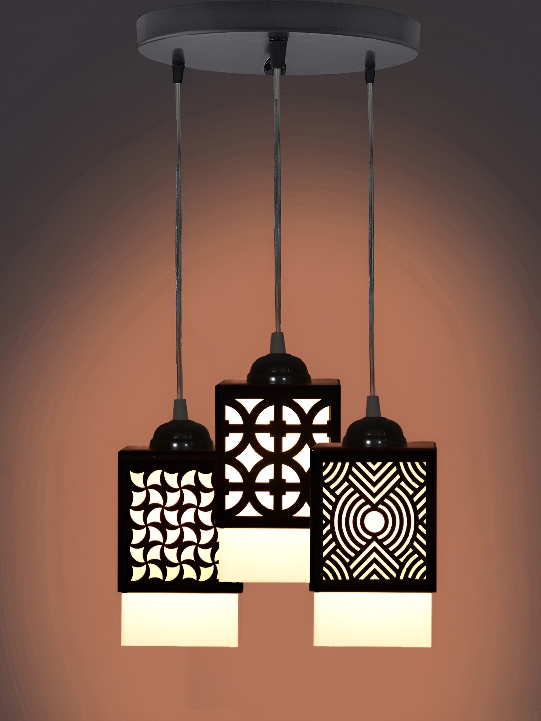 

Afast Black & White Wooden Textured Ceiling Lamp