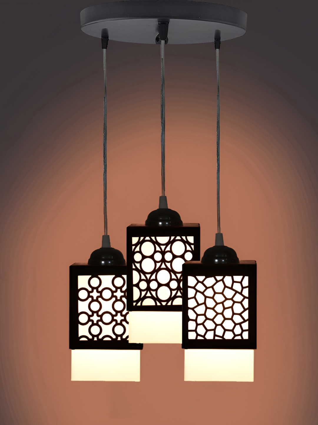 

Afast Black & White Textured Rectangle Wooden Contemporary Ceiling Lamp