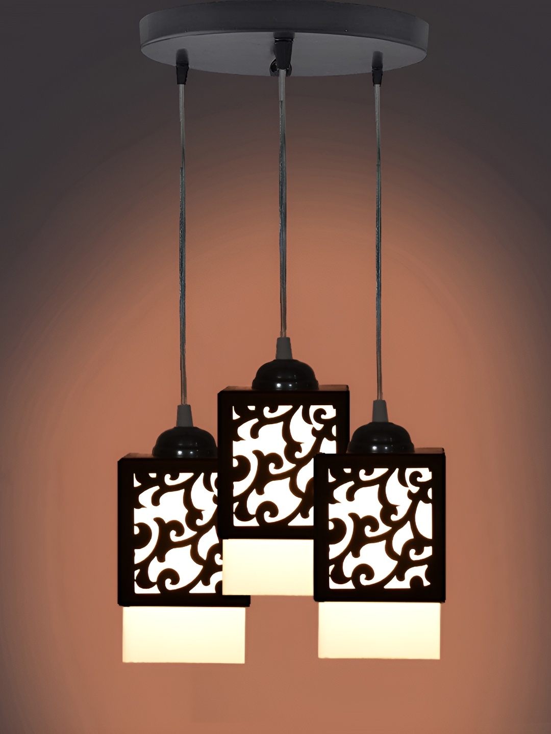 

Afast Black & White Textured Wooden Traditional Rectangle Ceiling Lamp