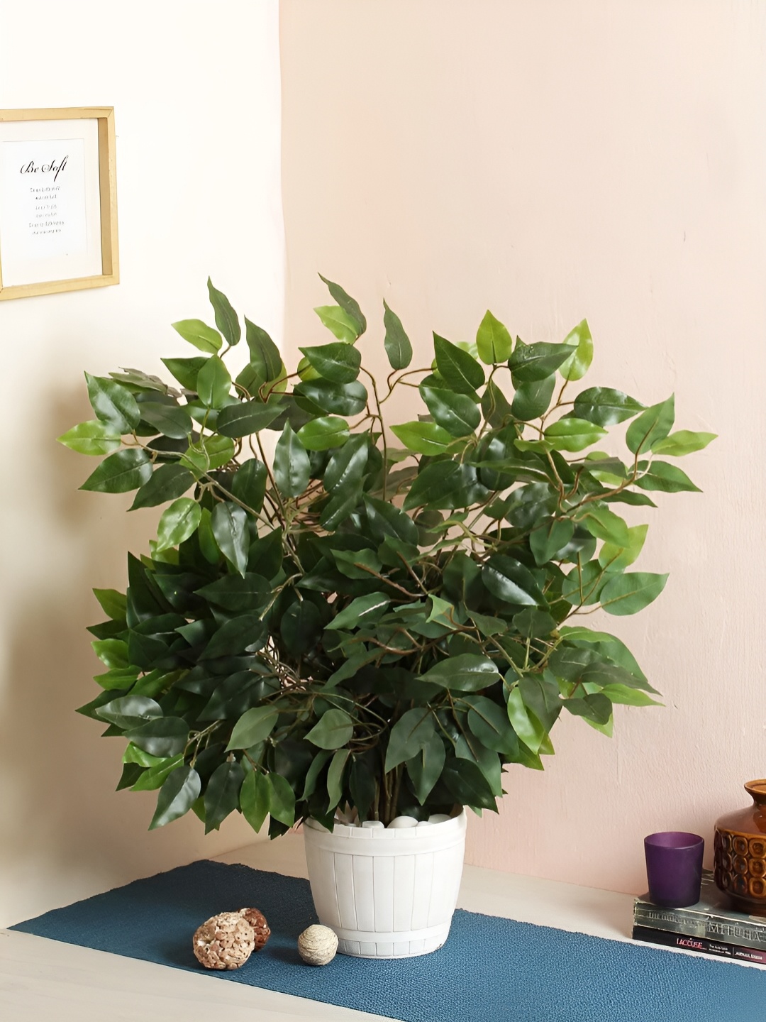 

WELL ART GALLERY Green 4Pcs Ficus Artificial Plant