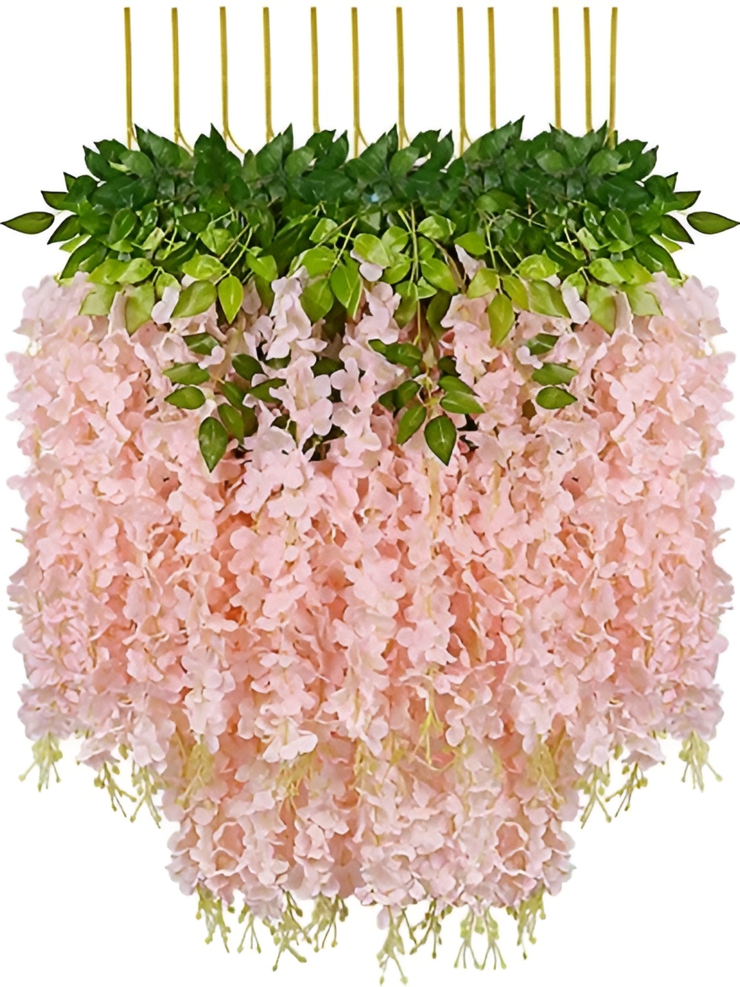

WELL ART GALLERY Pink & Green 10 Pieces Hanging Blossom Artificial Flower