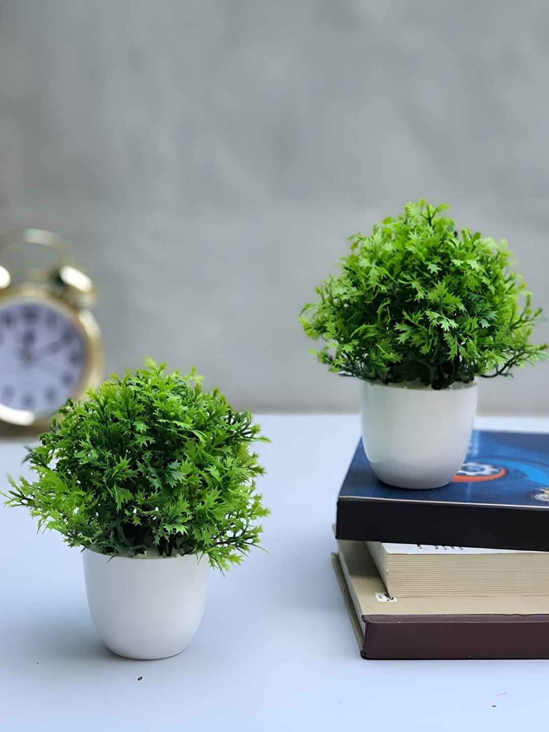 

WELL ART GALLERY Green 2 Pieces Bamboo Artificial Plants With Pot