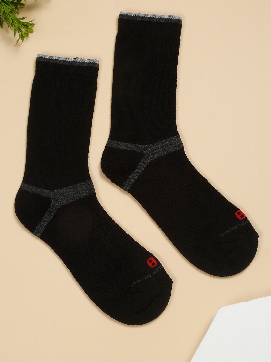 

Cantabil Men Pack Of 5 Patterned Cotton Calf-Length Socks, Black