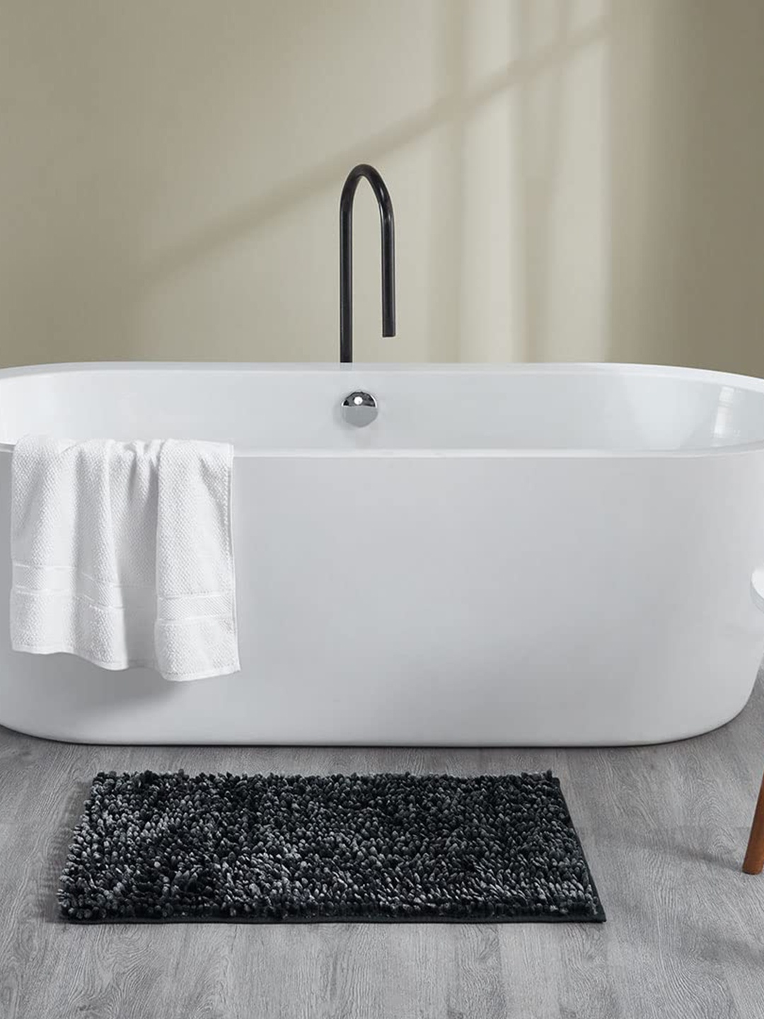 

Villedomo Grey Microfiber Anti-Skid Bath Rugs