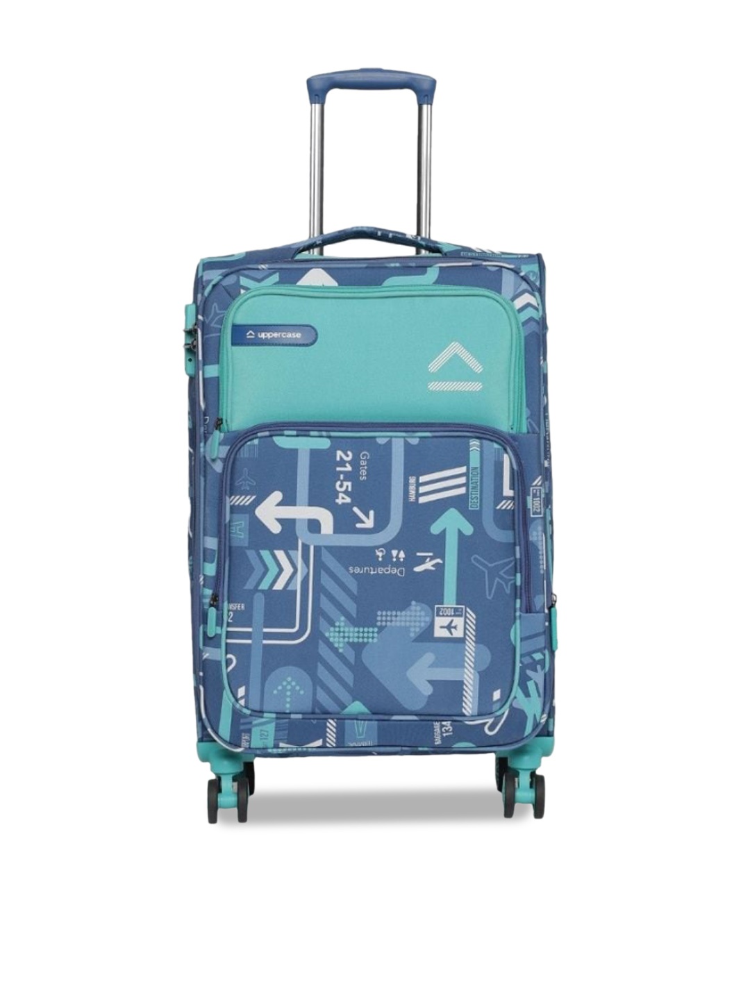 

uppercase JFK Plus Printed Large-Sided Medium Trolley Bag, Blue