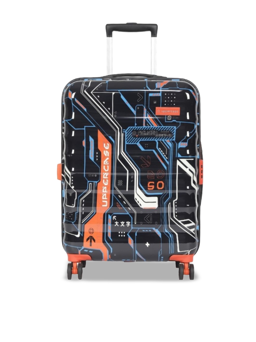 

uppercase Cyber Punk Hard-Sided MediumTrolley Suitcase, Black