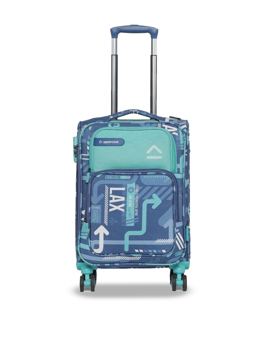 

uppercase JFK Plus Printed Soft-Sided Medium Trolley Bag, Blue