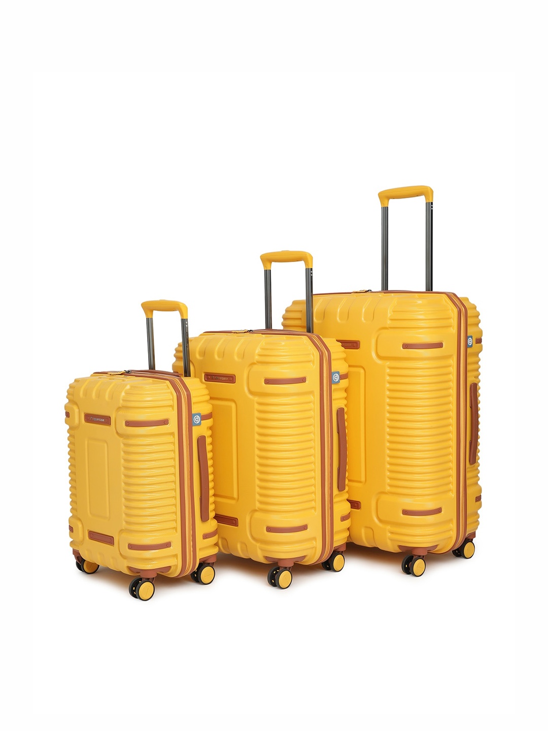 

uppercase Ridge Set Of 3 Hard-Sided Trolley Bags, Yellow