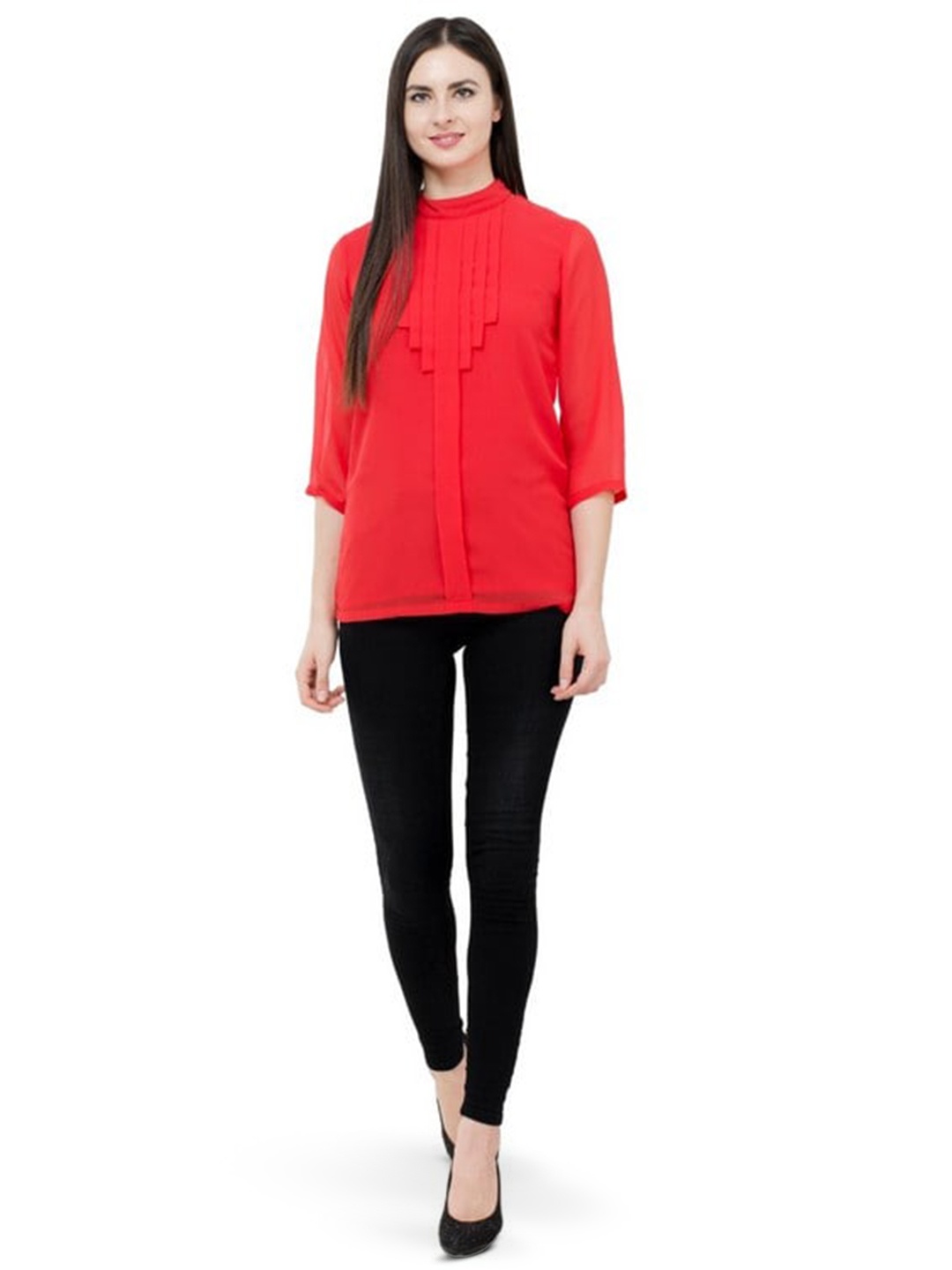 

Karmic Vision High Neck Top, Red